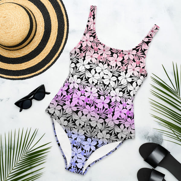 Genderfluid Pride Aloha One-Piece Swimsuit